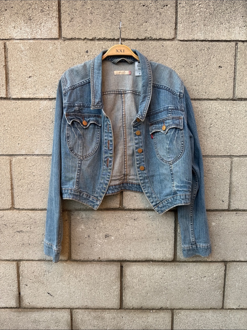 Light Blue Women's Cropped Denim Jacket